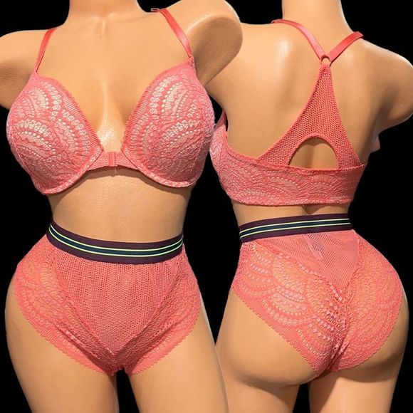 Victorias Secret set Very Sexy Push Up Padded lace bra & High Waist Cheeky panty - Picture 1 of 6